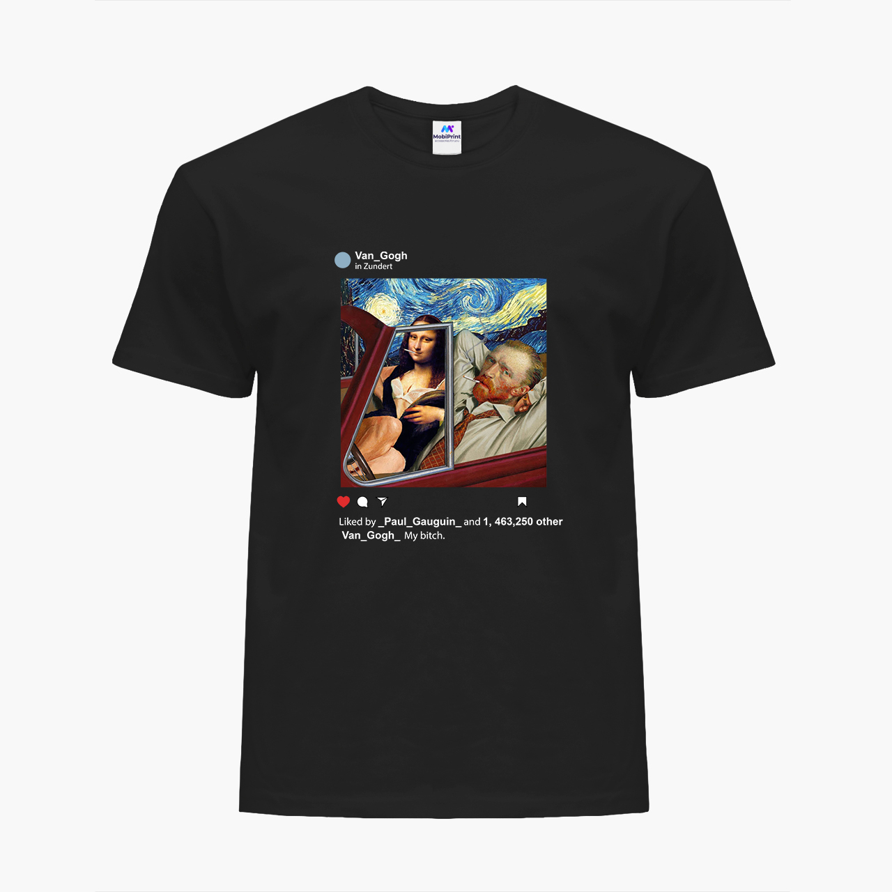

Футболка женская Винсент Ван Гог и Джоконда Инстаграм (Vincent van Gogh and La Gioconda Instagram) (9223-W2952-4) XL Черная
