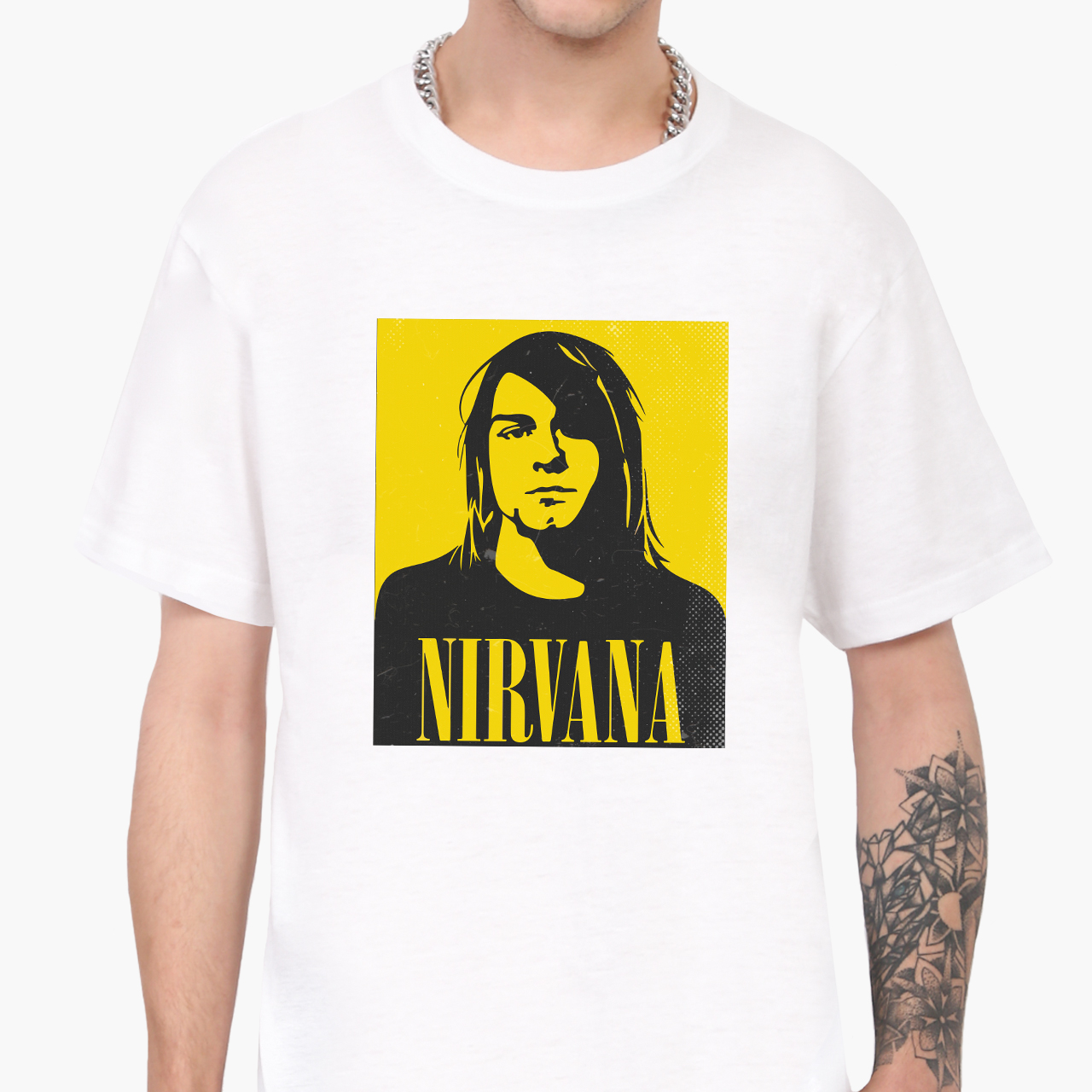 

Футболка мужская Курт Кобейн Нирвана (Kurt Cobain Nirvana) (9223-2970-9)  Белая, Футболка мужская Курт Кобейн Нирвана (Kurt Cobain Nirvana) (9223-2970-9) XL Белая