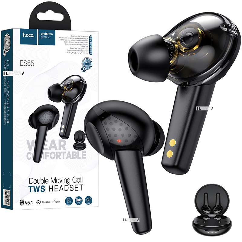 

Беспроводные наушники для телефона с микрофоном True Wireless 5.1 Hoco TWS Bluetooth 5.1 Black (ES55)