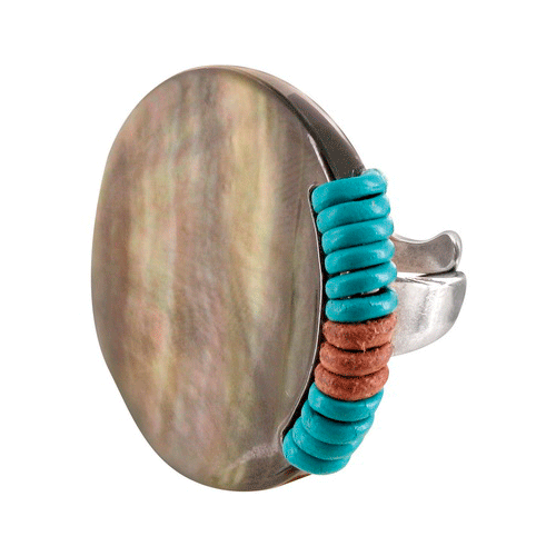 

Кольцо Nature Bijoux из высококачественного ювелирного сплава, таитянского черного перламутра 19--19894