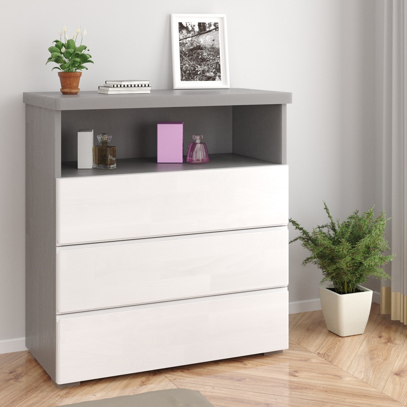 

Комод Регина 3Ш1П (Arbor Drev) Серый 71205_1