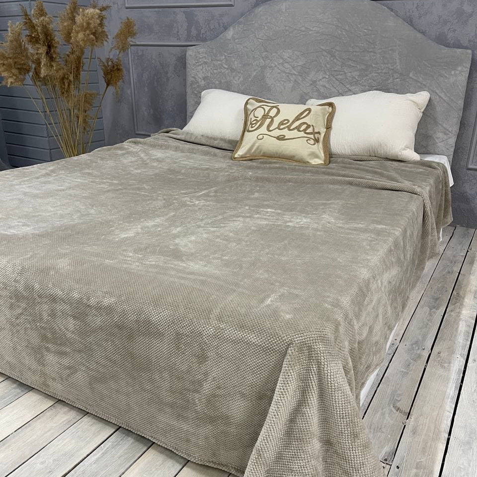 

Плед покрывало из микрофибры Cappone 200х220 см Серое