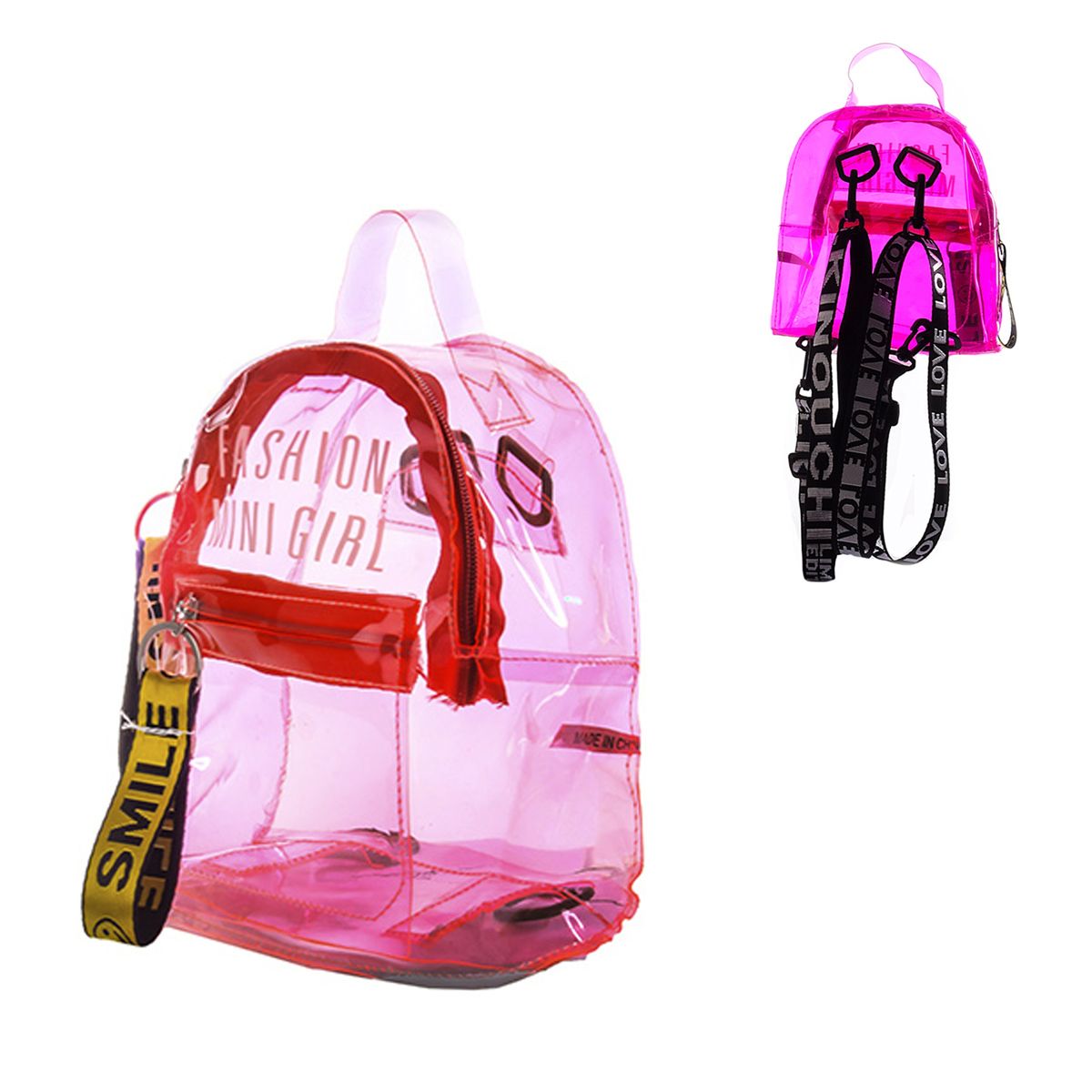 

Рюкзак прозрачный Fashion mini girl коралловый MiC