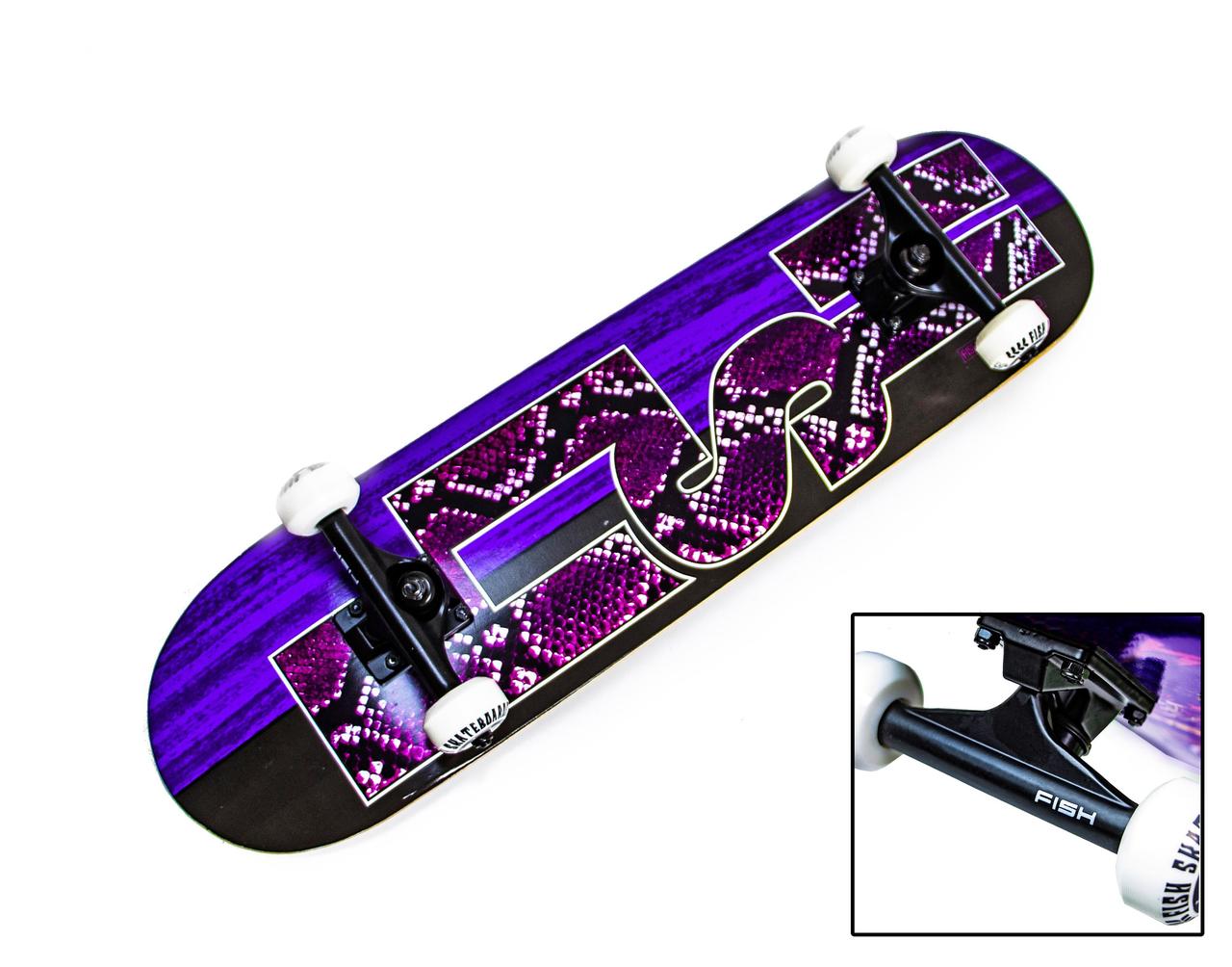 

Скейтборд деревянный FISH скейт Skateboard SNAKE SKIN