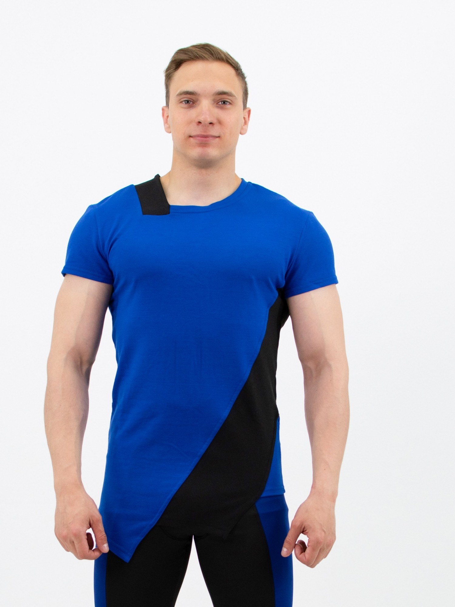 

Мужская спортивная футболка fitU Grade b-blue  Сине-черная, Мужская спортивная футболка fitU Grade b-blue M Сине-черная