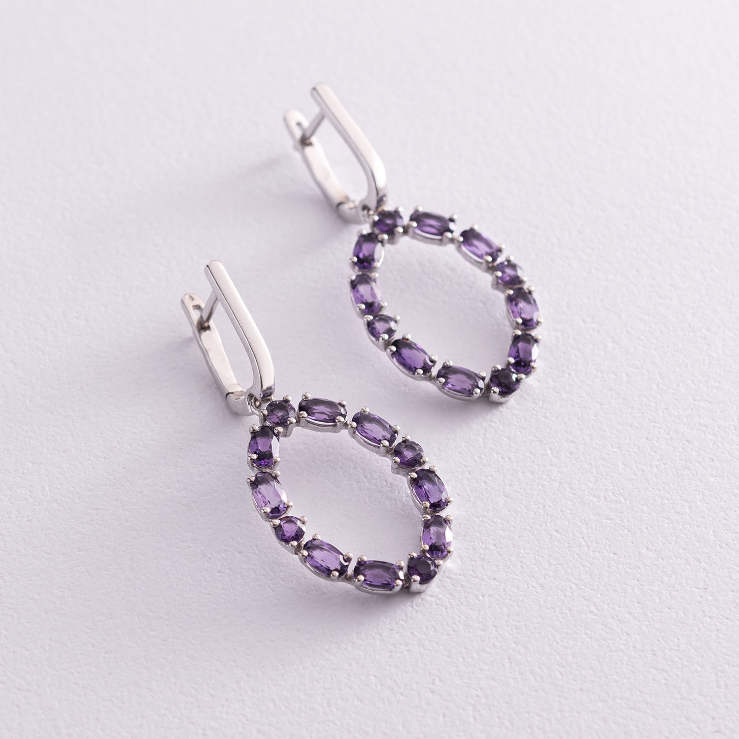 

Серебряные серьги с аметистами 2378/1р-AMET Оникс