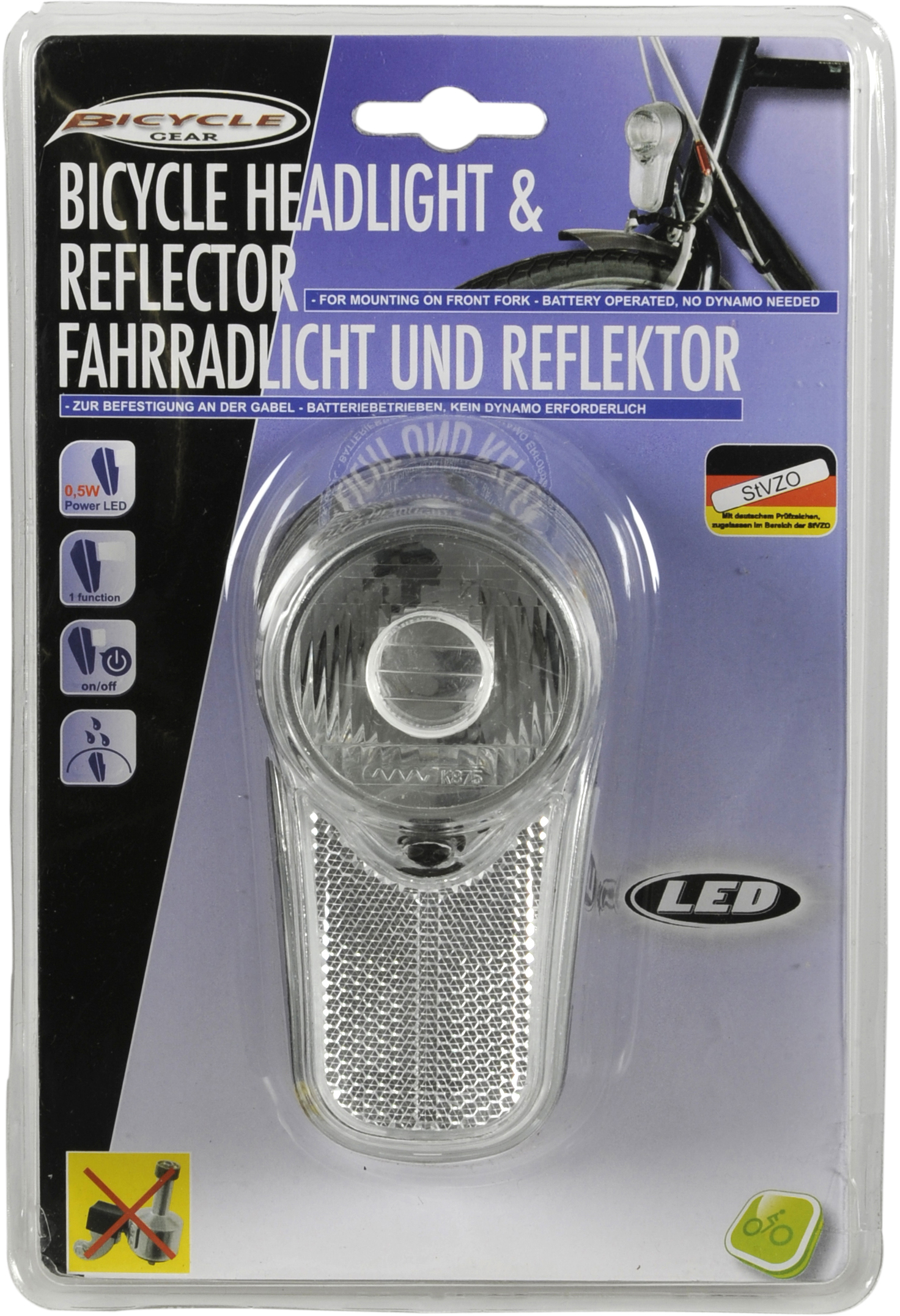 

Велосипедный фонарь Bicycle Gear Передний LED Черный (871125254528)