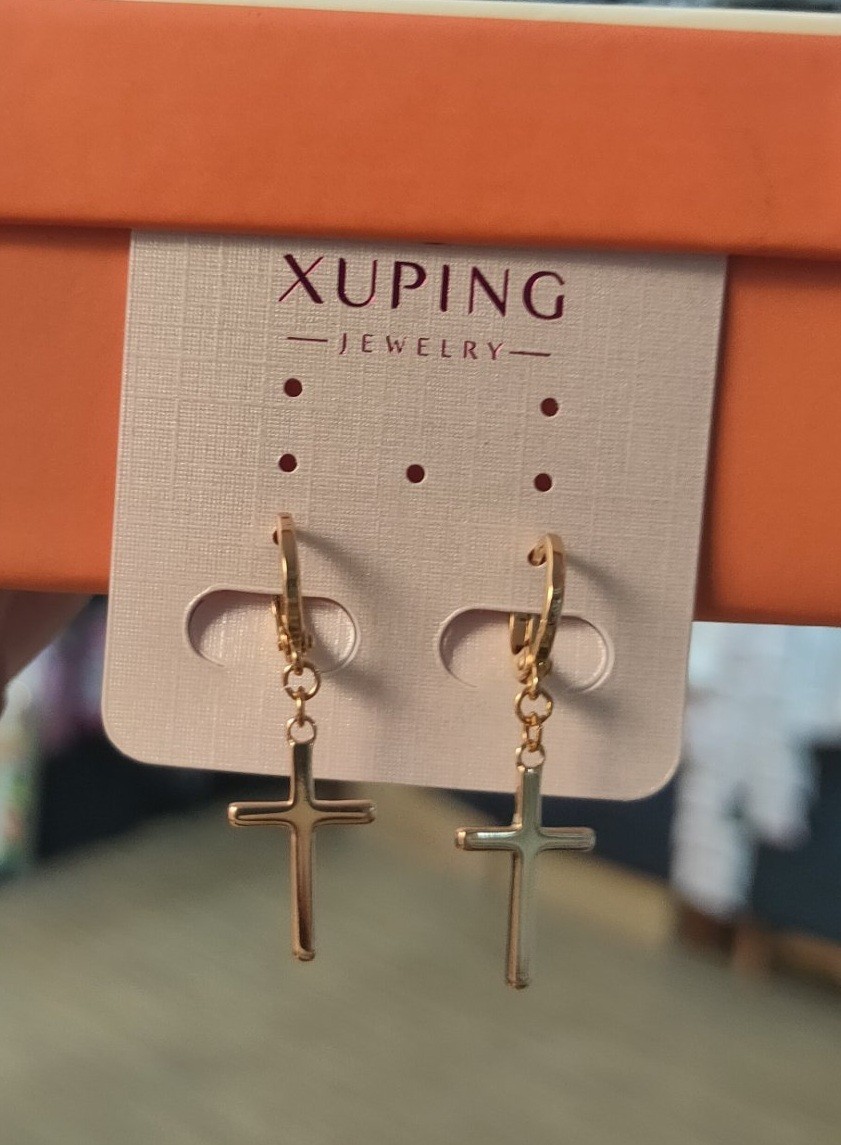

Серьги Xuping Кольца с хрестиками позолота 99871