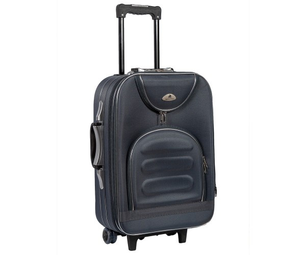 

Текстильный чемодан маленький для ручной клади Suitcase на колесах графит