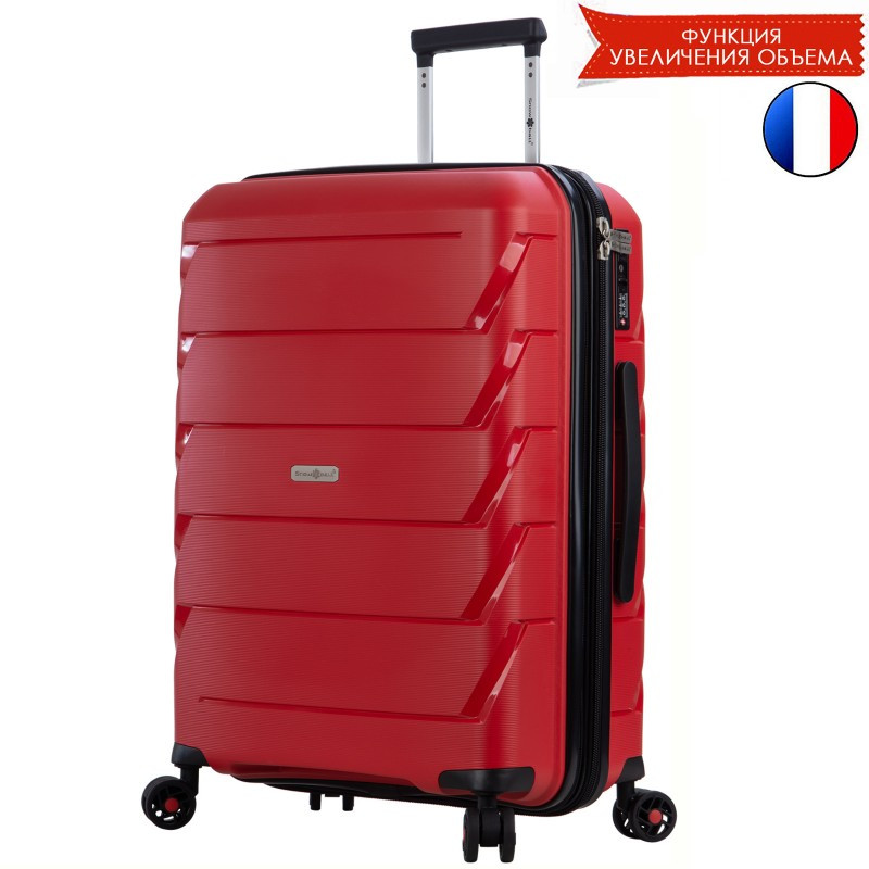 

Большой пластиковый чемодан из полипропилена красный Snowball 92803 Франция