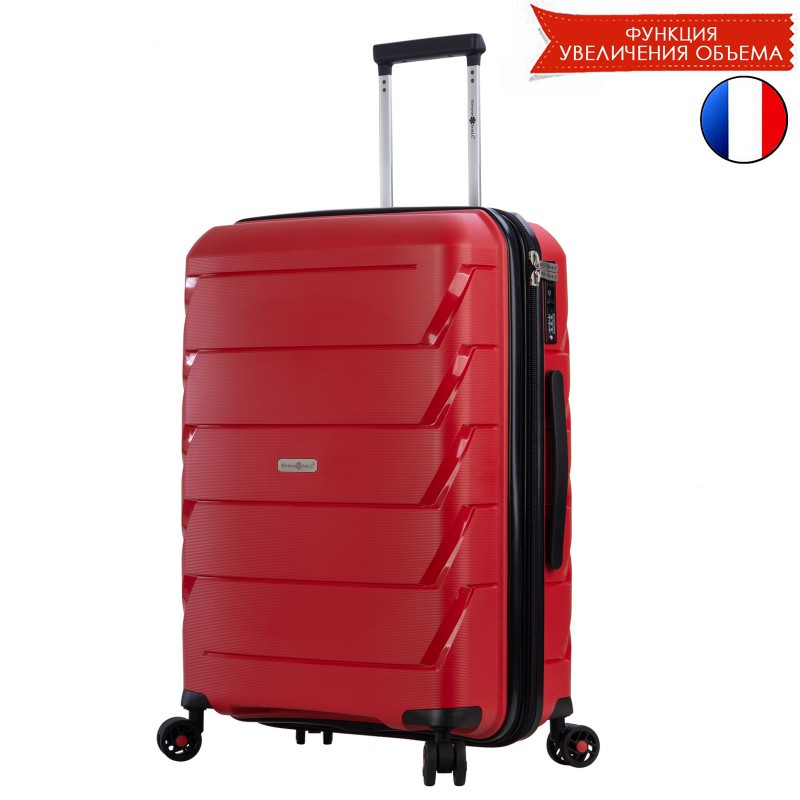 

Средний пластиковый чемодан из полипропилена красный Snowball 92803 Франция