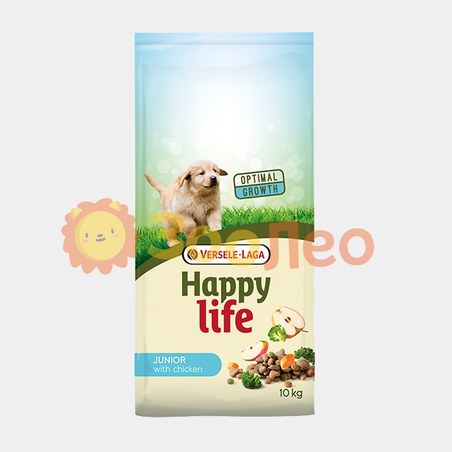 

Cухой корм Happy Life Junior для щенков всех пород с курицей 10 кг