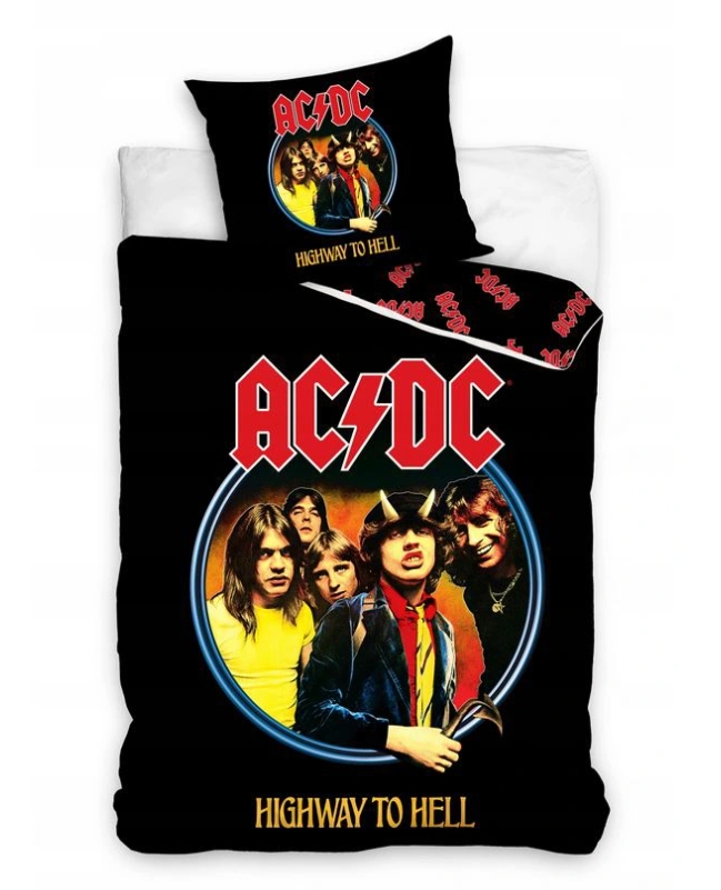 

Постельное белье, Рок группа AC/DC постельный комплект (наволочка+пододеяльник) хлопок, двухстороннее, по лицензии, 160 x 200 см