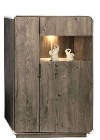

Комод зі склом Gerbor Аліса REG1D1W 90×141×40 шварцвальд/німфея альба
