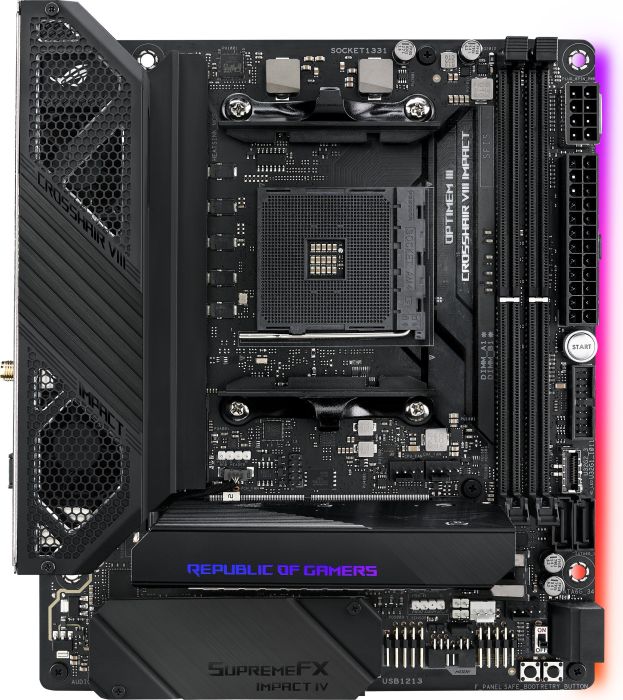 

Материнская плата Asus ROG Crosshair VIII Impact (sAM4, AMD X570, PCI-Ex16)