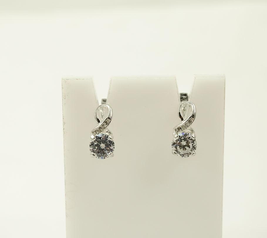 

Серьги восьмерки с белыми камнями Maxi Silver 8613/1
