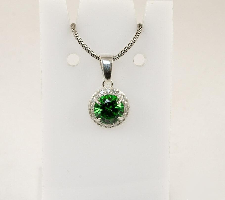 

Кулон круглый с зеленым фианитом Maxi Silver 7976/1