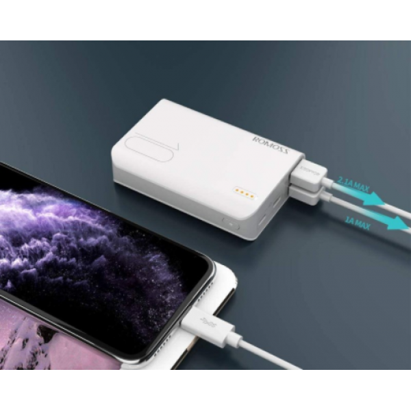 

Внешний аккумулятор Power Bank Romoss Sense 4 портативный Pro Mini 10000mAh White
