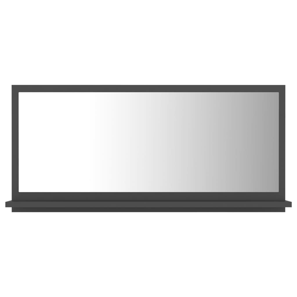 

Дзеркало глянцеве для ванної кімнати Shumee сірий ДСП 80 x 37 см 804573
