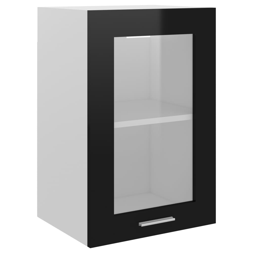 

Глянцевий верхній модуль зі склом Shumee чорний ДСП 40x31x60 см 802511