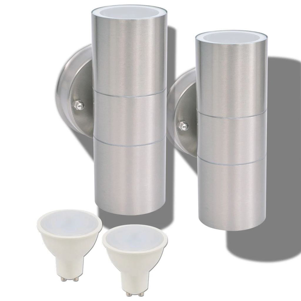 

Зовнішні настінні світильники Shumee 2 шт. Нержавіюча сталь верх / низ 42415