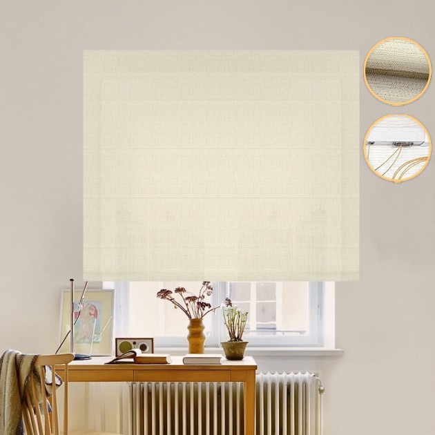 

Римские шторы DECOLIV Рогожка Premium СкайЛайн песочный 100*170 см