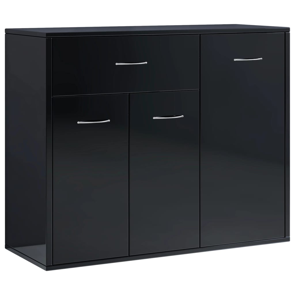 

Комод глянцевий Shumee чорний ДСП 88 х 30 х 70 см 800682