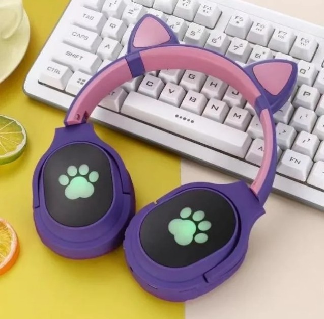 

Беспроводные Bluetooth наушники Cat Ear VZV-380M с ушками и LED подсветкой (Фиолетовый)