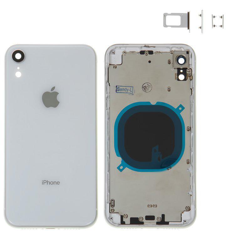 

Корпус для iPhone XR, білий, з тримачем SIM-карти, з боковими кнопками