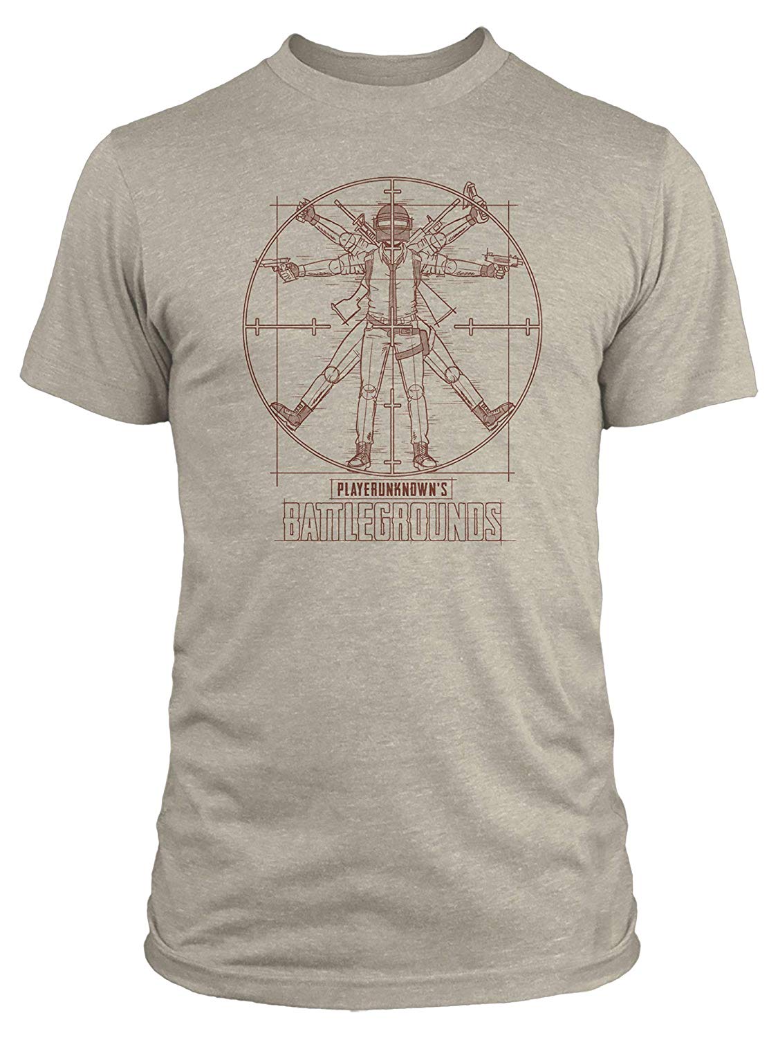 

Футболка JINX PUBG - Vitruvian Man Premium Tee Oatmeal Heather, XL