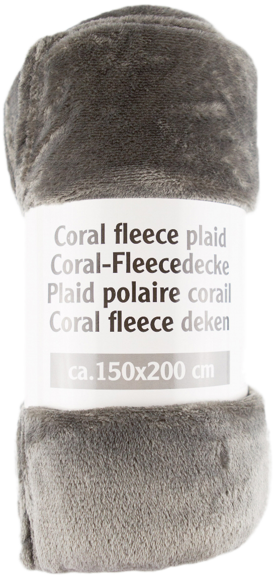 

Плед LIFETIME Coral fleece plaid Серый 150x200 см (871125203147 grey)