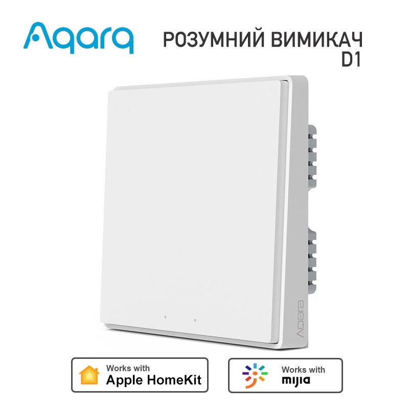 

Вимикач 1-клавіша Aqara D1 Zigbee Wall Switch Apple HomeKit (з нульовою лінією, QBKG23LM)