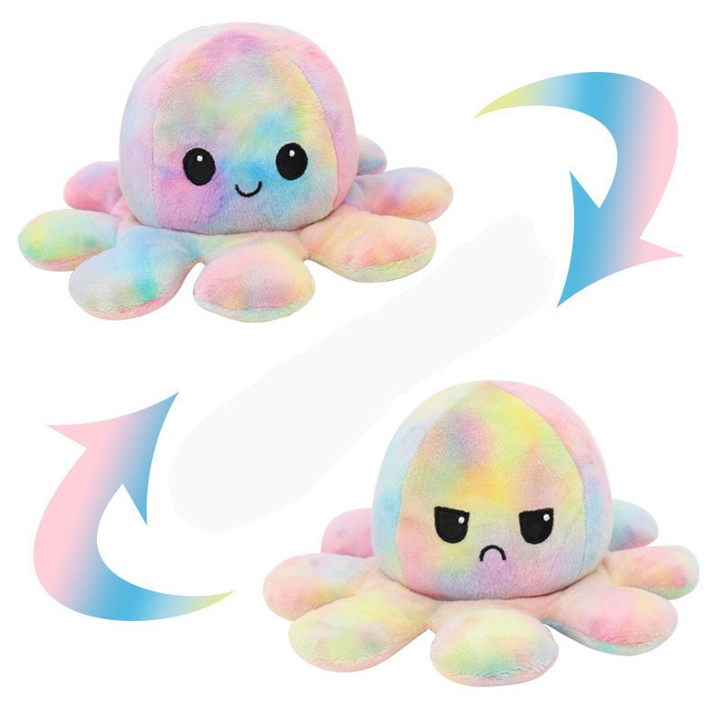 

Мягкая игрушка Осьминог-перевертыш двухсторонний Reversible Octopus Plushie ROP11 разноцветный