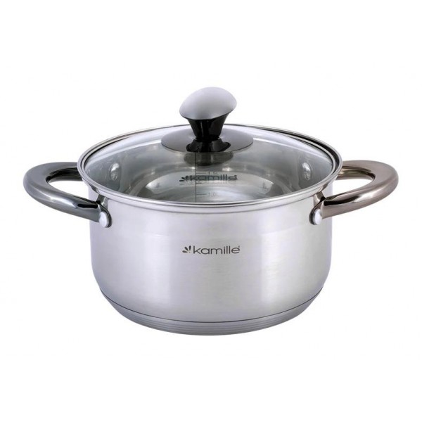 

Кастрюля из нержавеющей стали Kamille Groningen 2 л, с 5-слойным индукционным дном