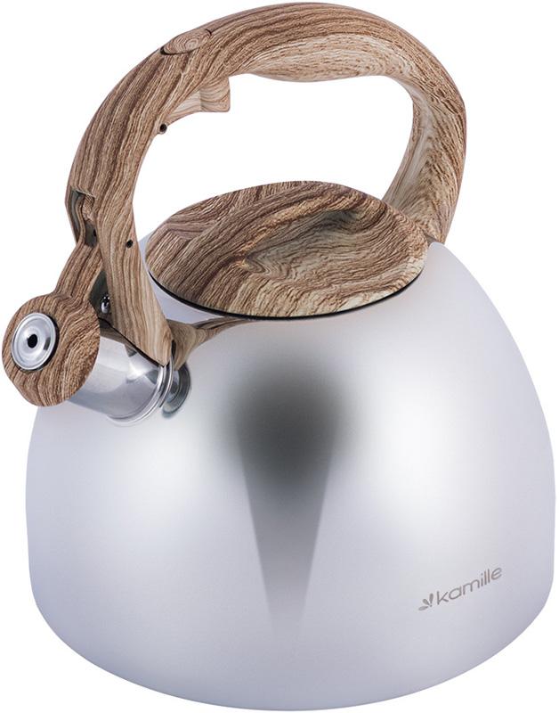 

Чайник Kamille Whistling Kettle 2.7 л из нержавеющей стали сатин со свистком, индукционное дно