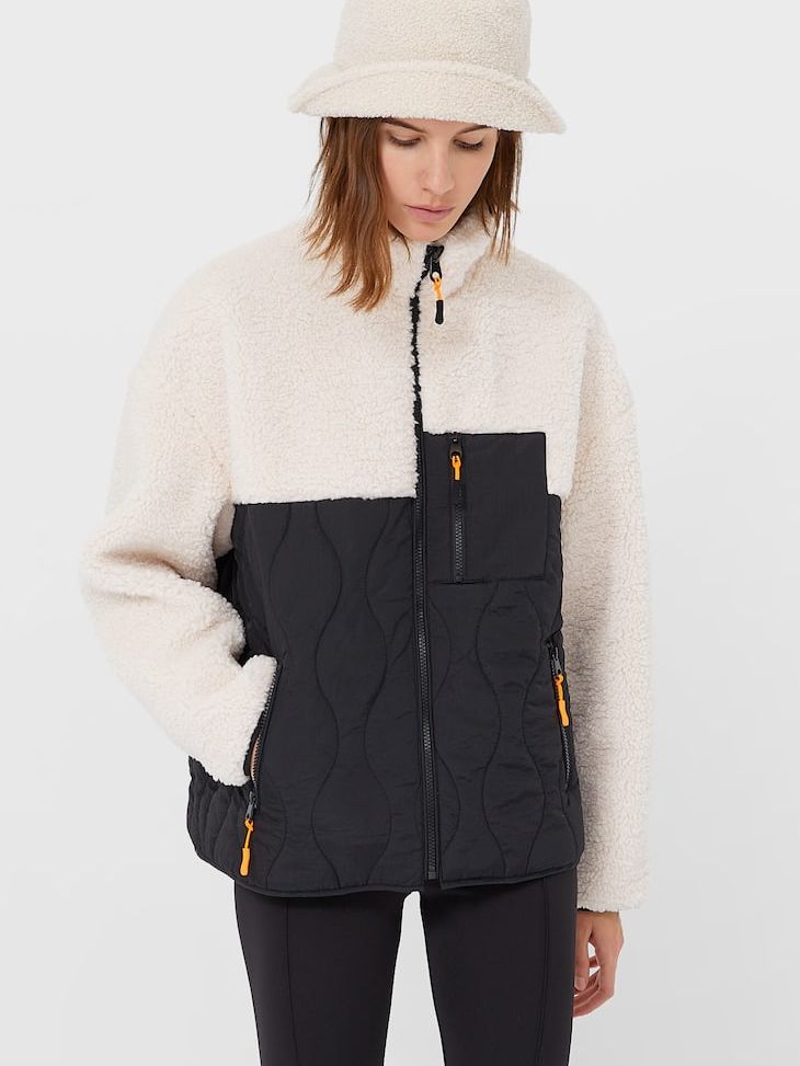 

Куртка Stradivarius 1785/203/001 S Молочная с черным