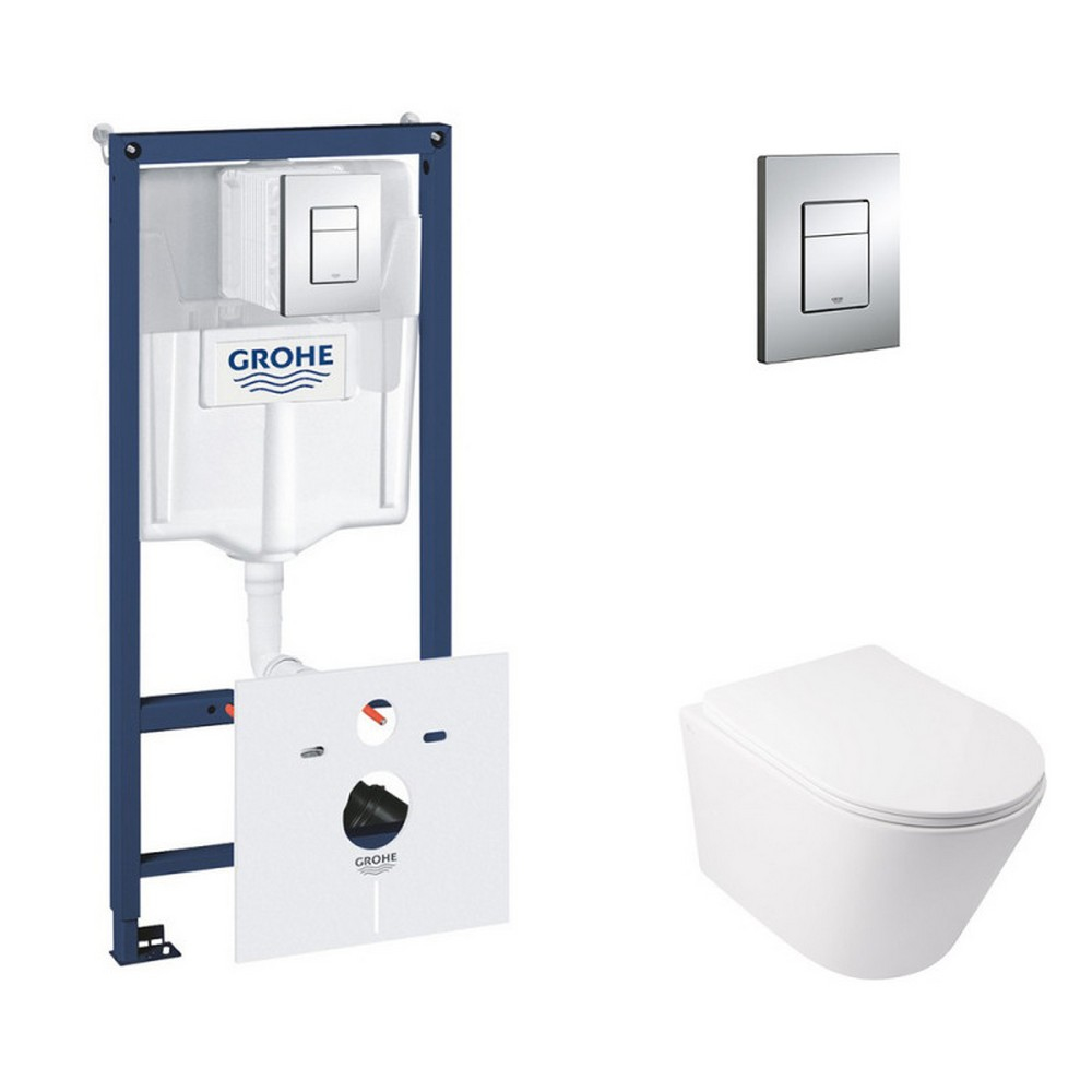 

Набор Инсталляция 5 В 1 Grohe Rapid Sl 38827000 + Унитаз С Сиденьем Qtap Swan Qt16335178W