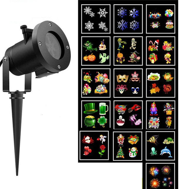 

Лазерный проектор Christmas Laser Projector 16 картриджей № 16F