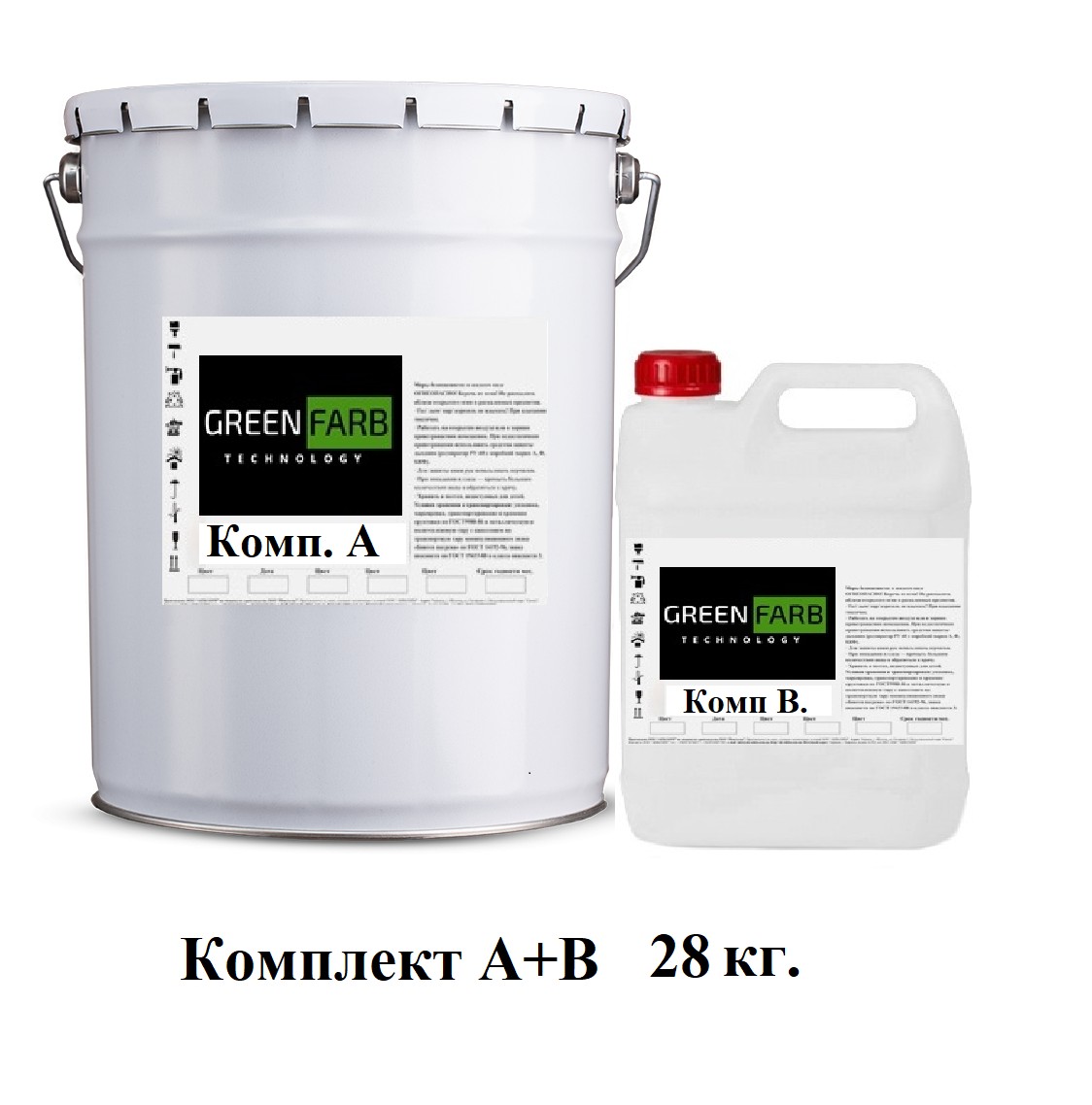 

Грунт-Эмаль GREENFARB эпоксид полиуретановая комплект 28 кг Ral 6029