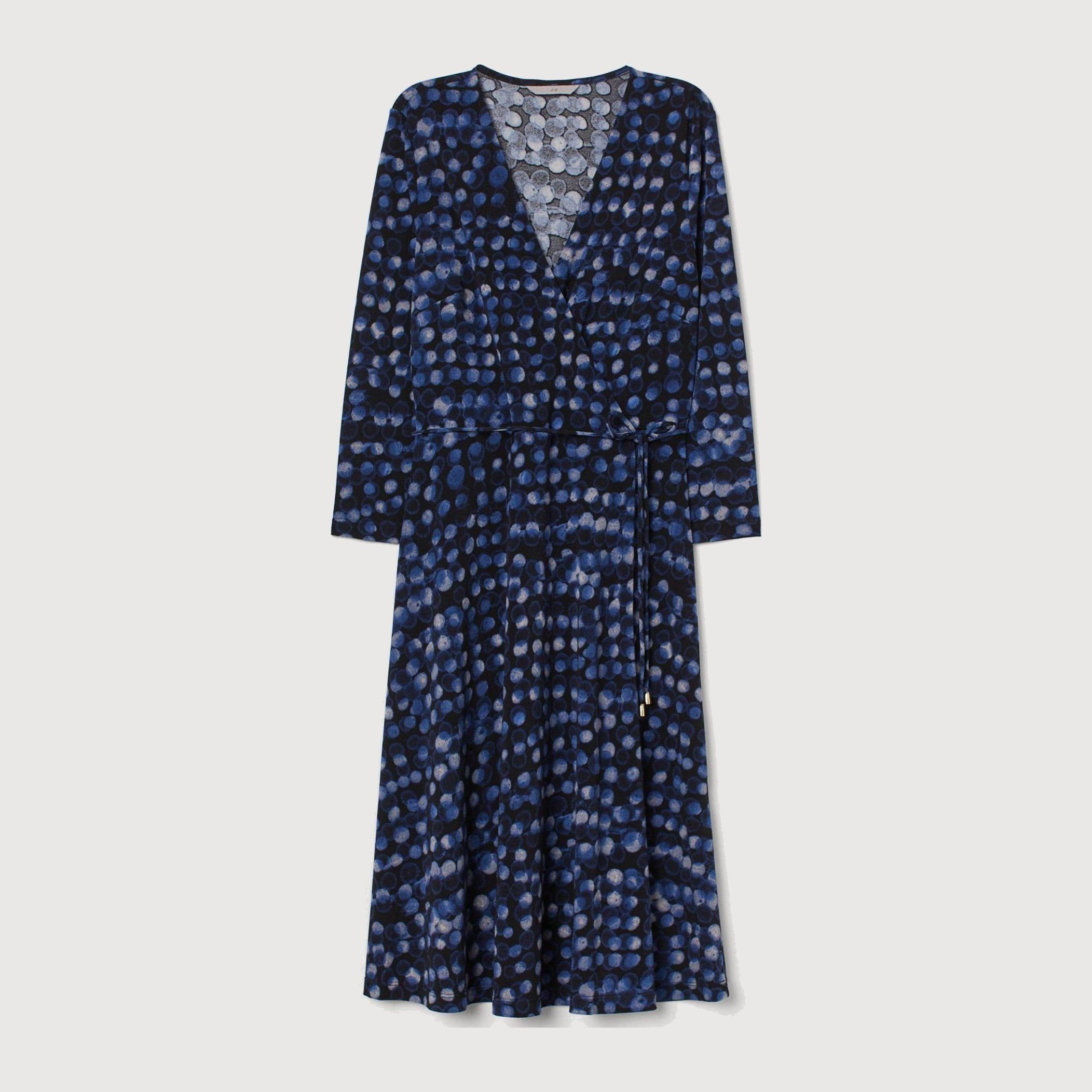 

Платье H&M 8210621-AFSF S Черное с синим и белым