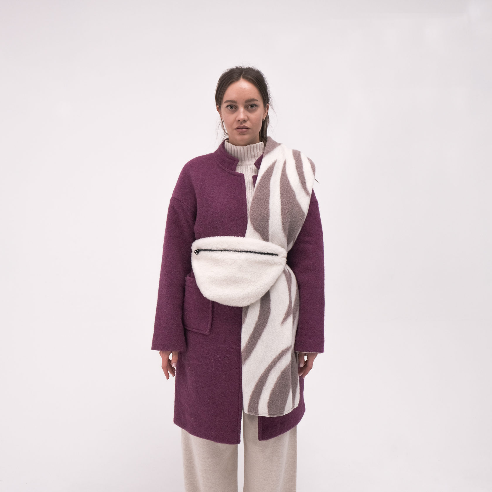 

Шарф YV зебра из шерсти мериноса MERINO - 50x170