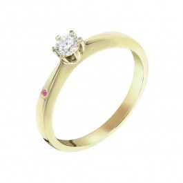 

Кольцо из желтого золота с бриллиантом и рубином ZARINA из золота 1198843, 16.5 размер