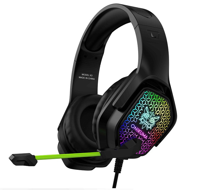 

Наушники игровые Onikuma Gaming X3 с микрофоном и LED RGB подсветкой проводные черные (gr_017561)