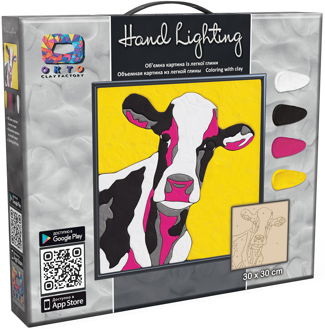 

Картина с легкого пластилина OKTO Moon Light Clay Mini Корова 300х300 мм (70083) (4820199474491)