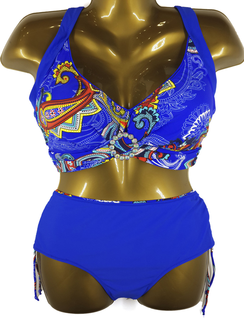 

Раздельный купальник на большую грудь Sisianna 3966 50 Электрик