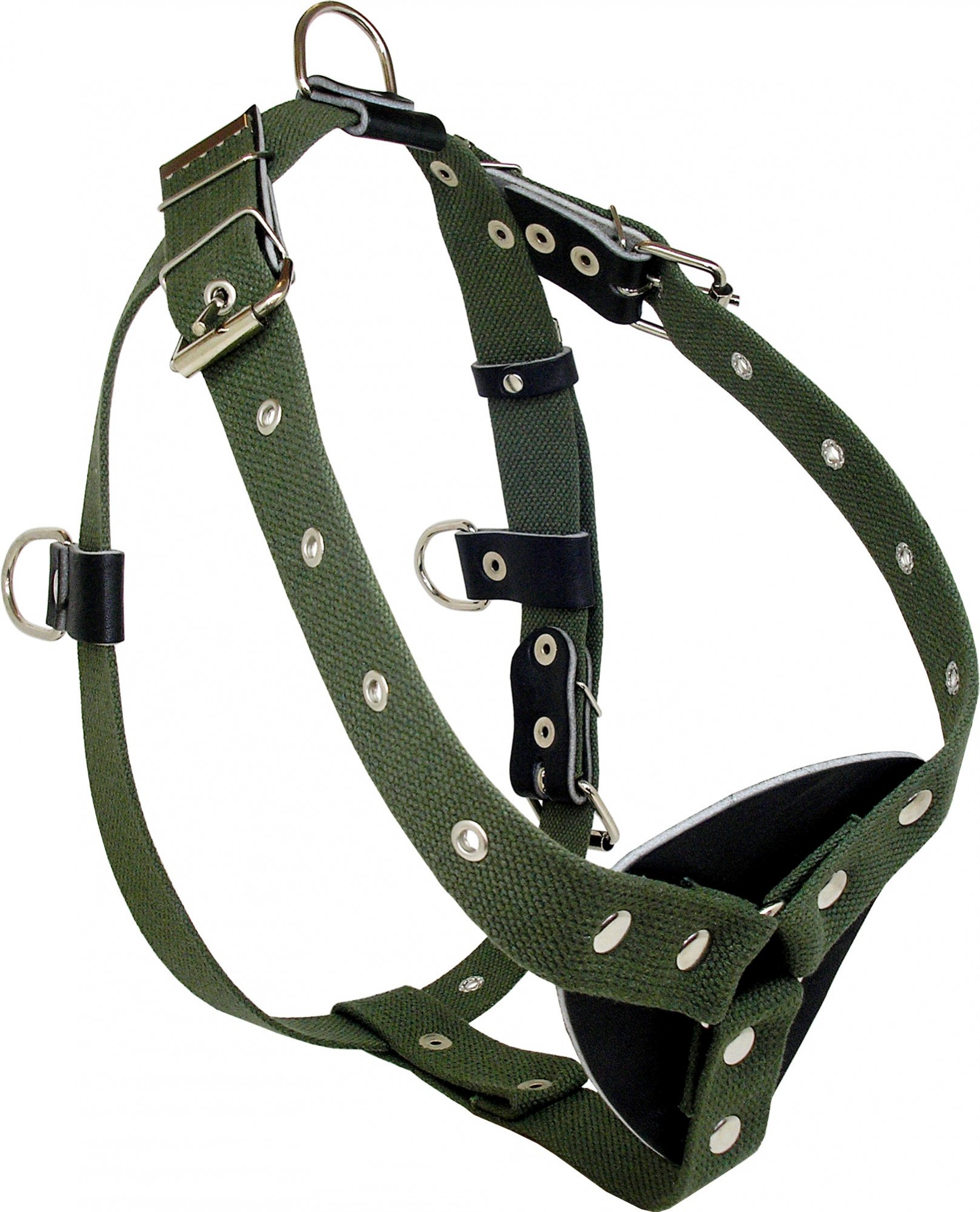 

Шлея для собак "LiLu" брезентовая с тяговыми кольцами 30мм 66-83см (Б23)