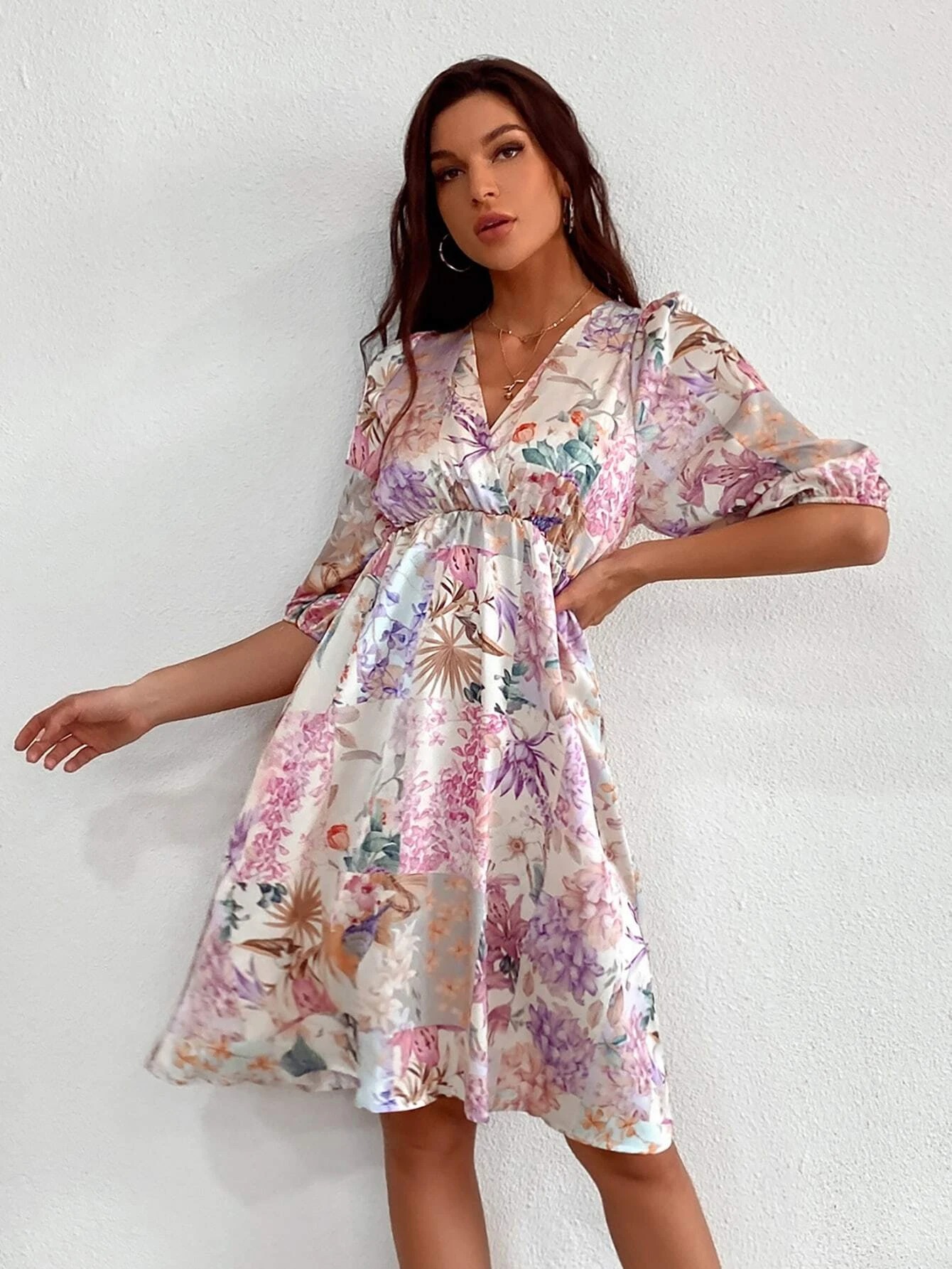 

Платье женское с цветочным принтом Beauty Berni Fashion () Фиолетовый, Платье женское с цветочным принтом Beauty Berni Fashion (L) Фиолетовый