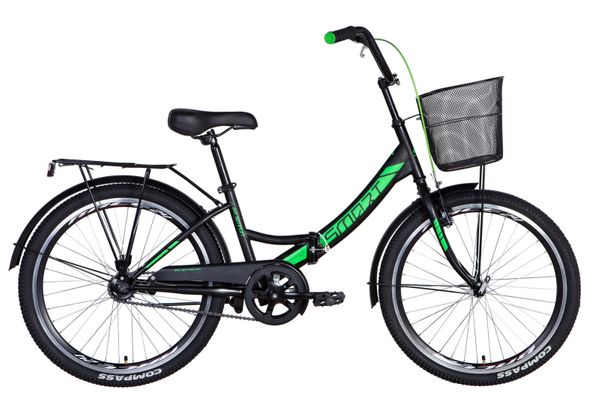 

Велосипед 24" Formula SMART с корзиной 2021 (черно-зеленый (м))