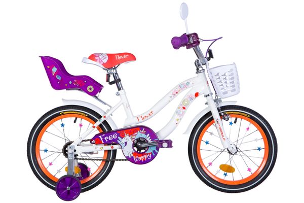 

Велосипед 16" Formula FLOWER PREMIUM 2021 (бело-оранжевый c фиолетов)