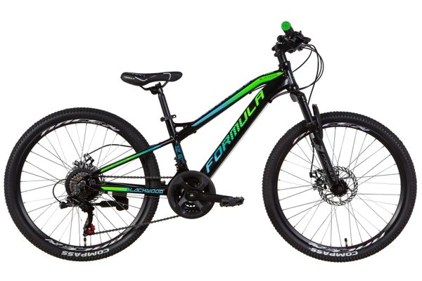 

Велосипед 24" Formula BLACKWOOD 1.0 2021 (черно-зеленый с синим)